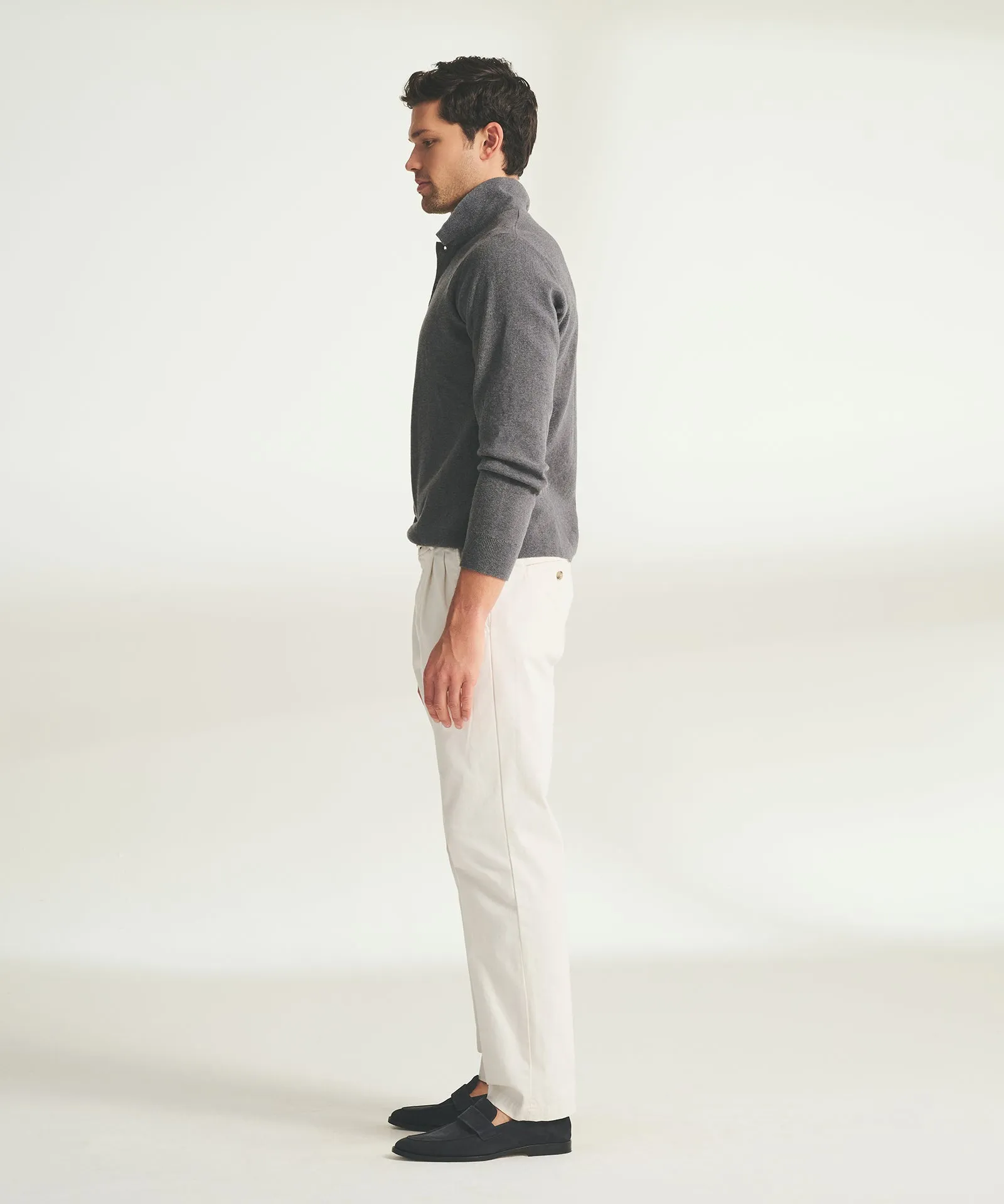 Cotton Cashmere Polo Sweater