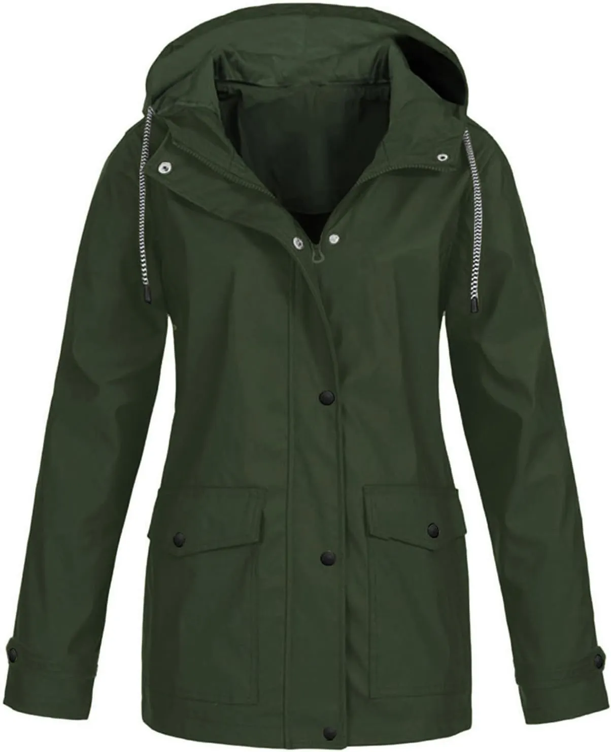 CRNTCEM Women's Outdoor Waterproof Jacket Lightweight Hooded Hiking Climbing Rain Jackets Active Outdoor Windbreaker Raincoat