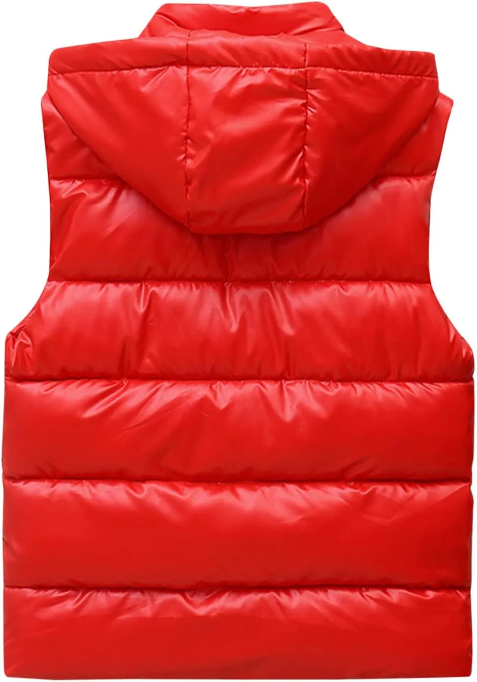 Dgoopd Puffer Vest Men Shiny Hooded Reflective Down Jacket Padded Jacket Vest Thick Quilted Puffer Coat Winter Warm Vest