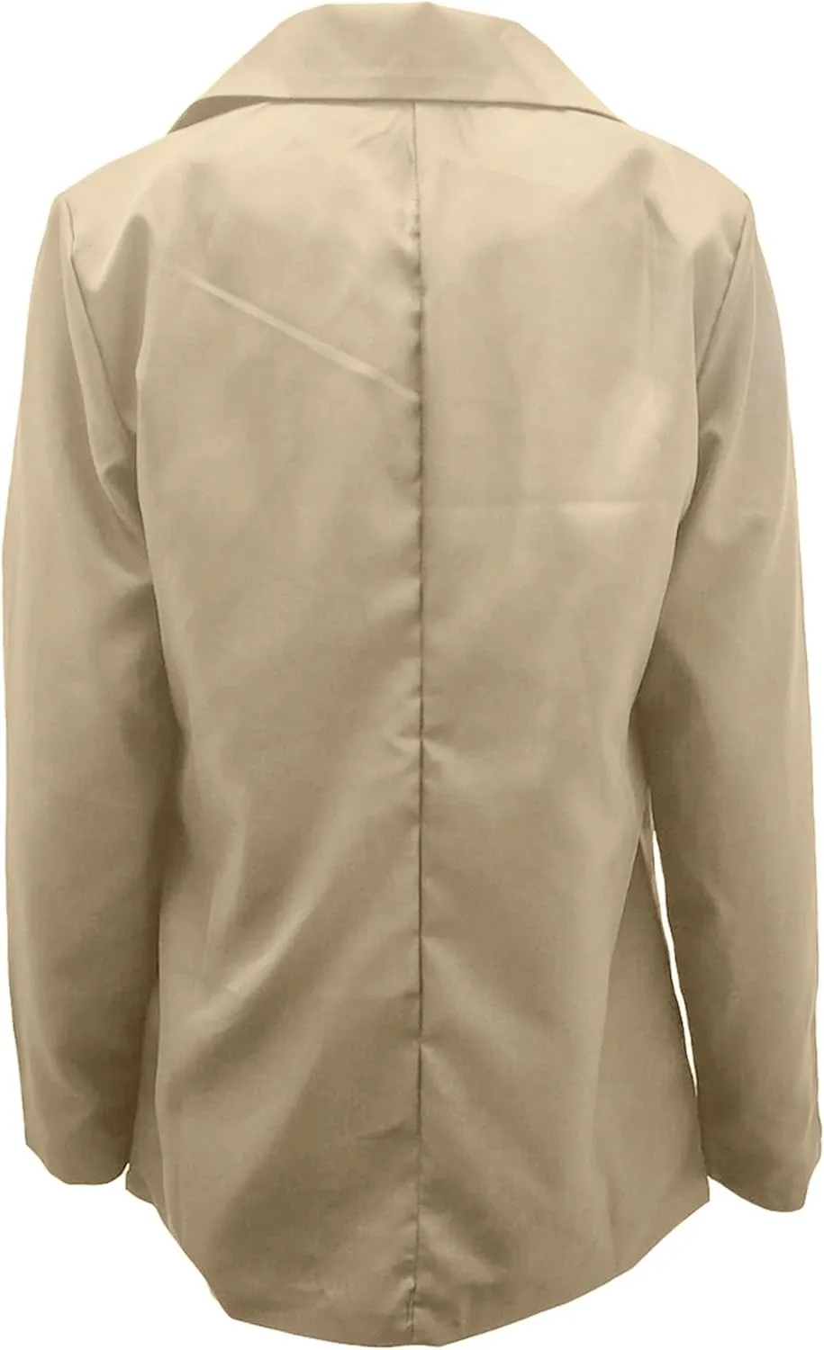 DIACACY Women's Lapel Open Front Work Blazer One Button Long Sleeve Jackets Office Solid Color Cardigan with Pockets