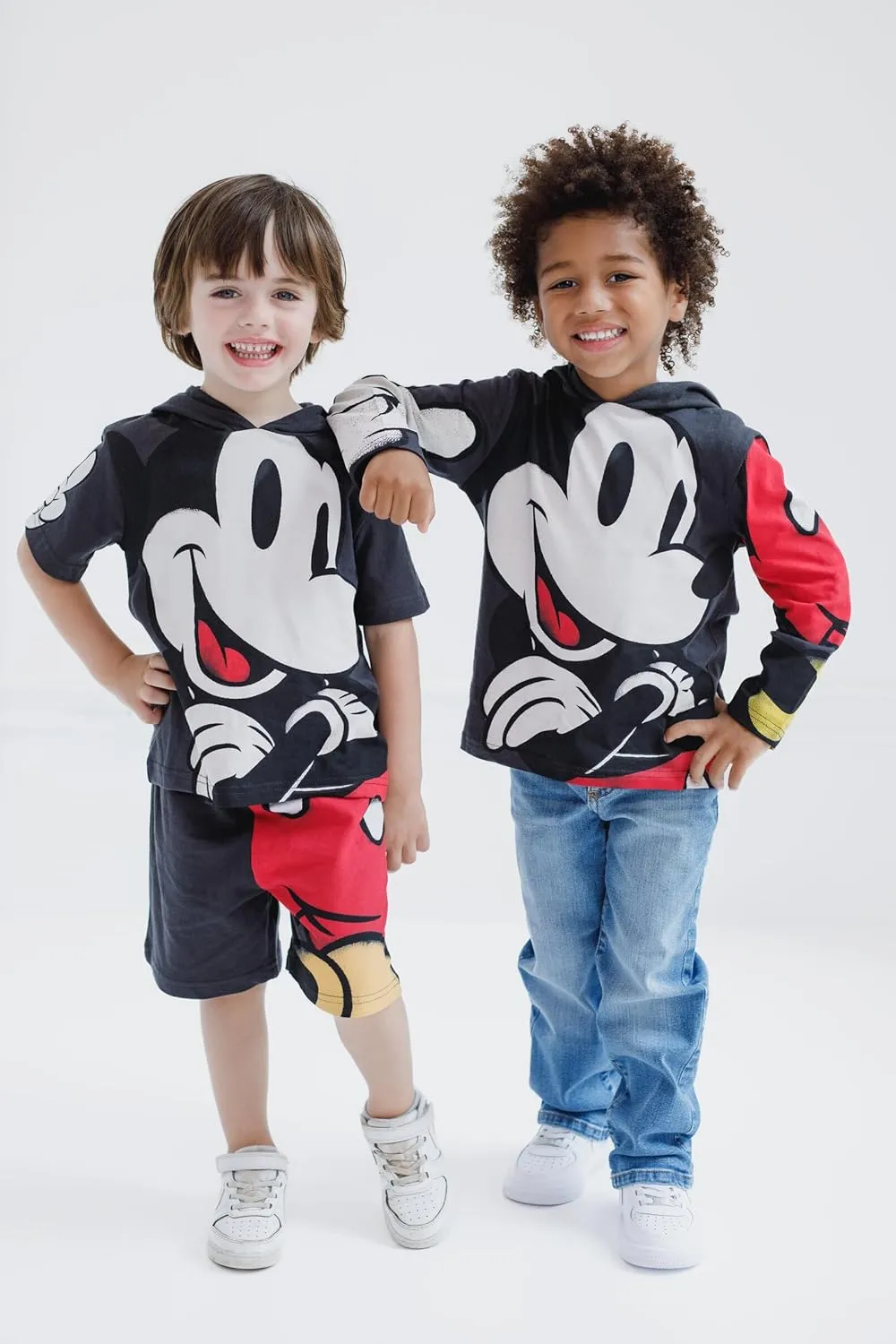 Disney Hooded T-Shirt and French Terry Shorts Outfit Set Toddler to Big Kid Sizes (2T - 10-12)