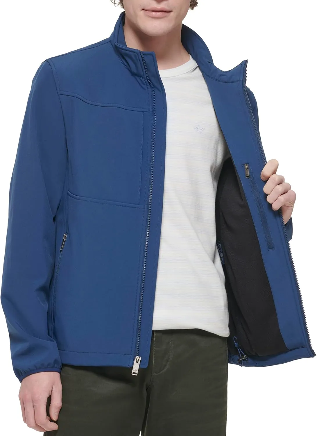 Dockers Men's Clean Zip-up Softshell Jacket