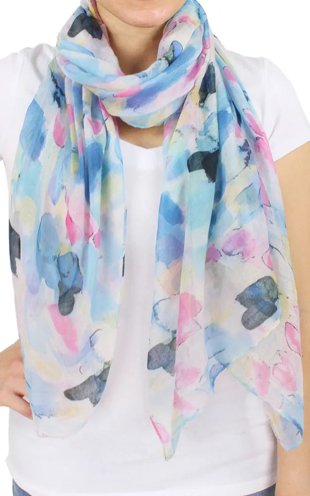 EAS9697 Floral Water Color Print Oblong Scarf