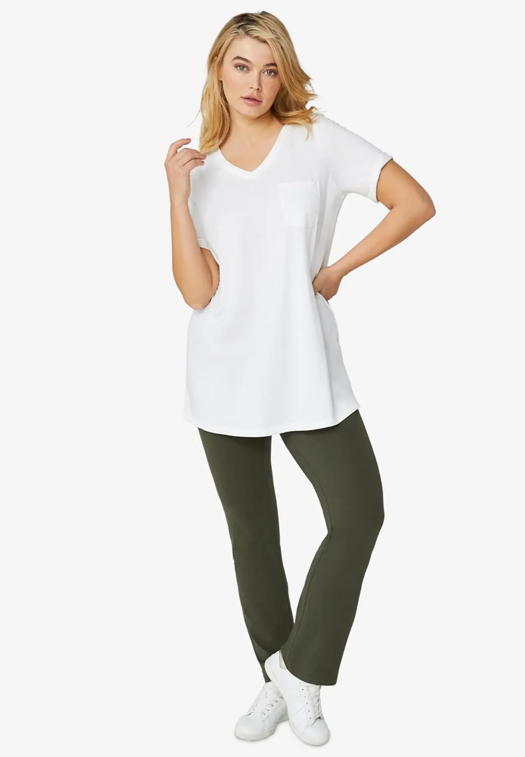 ellos Plus Size Knit Bootcut Leggings