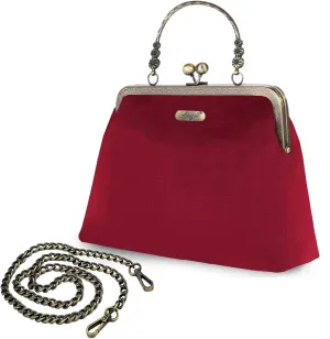 Evening Bag Vintage Purse Kiss Lock Purses and Handbags for Women Floral Canvas Handbag