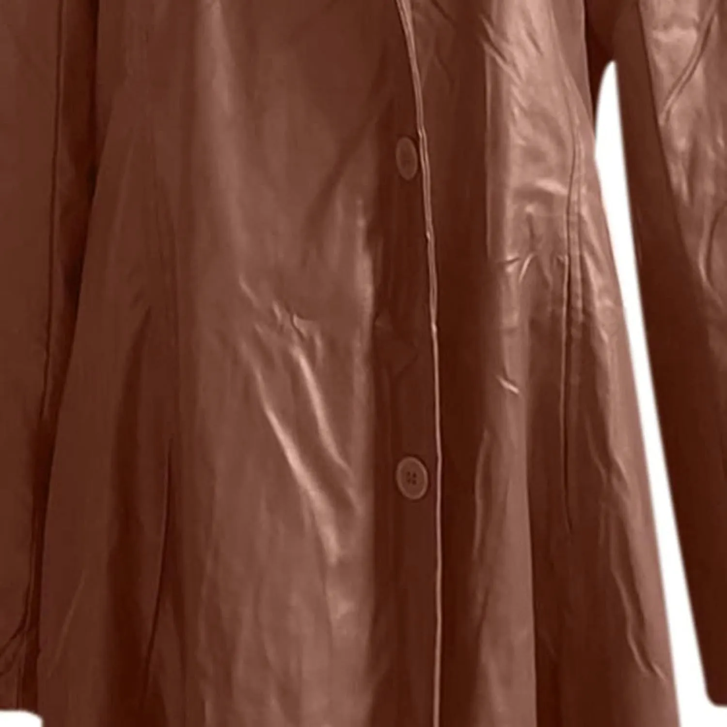 Faux Leather Jacket Men Full Length Trench Coat Notched Collar Long Jacket Vintage Motorcycle Coats Steampunk Overcoat