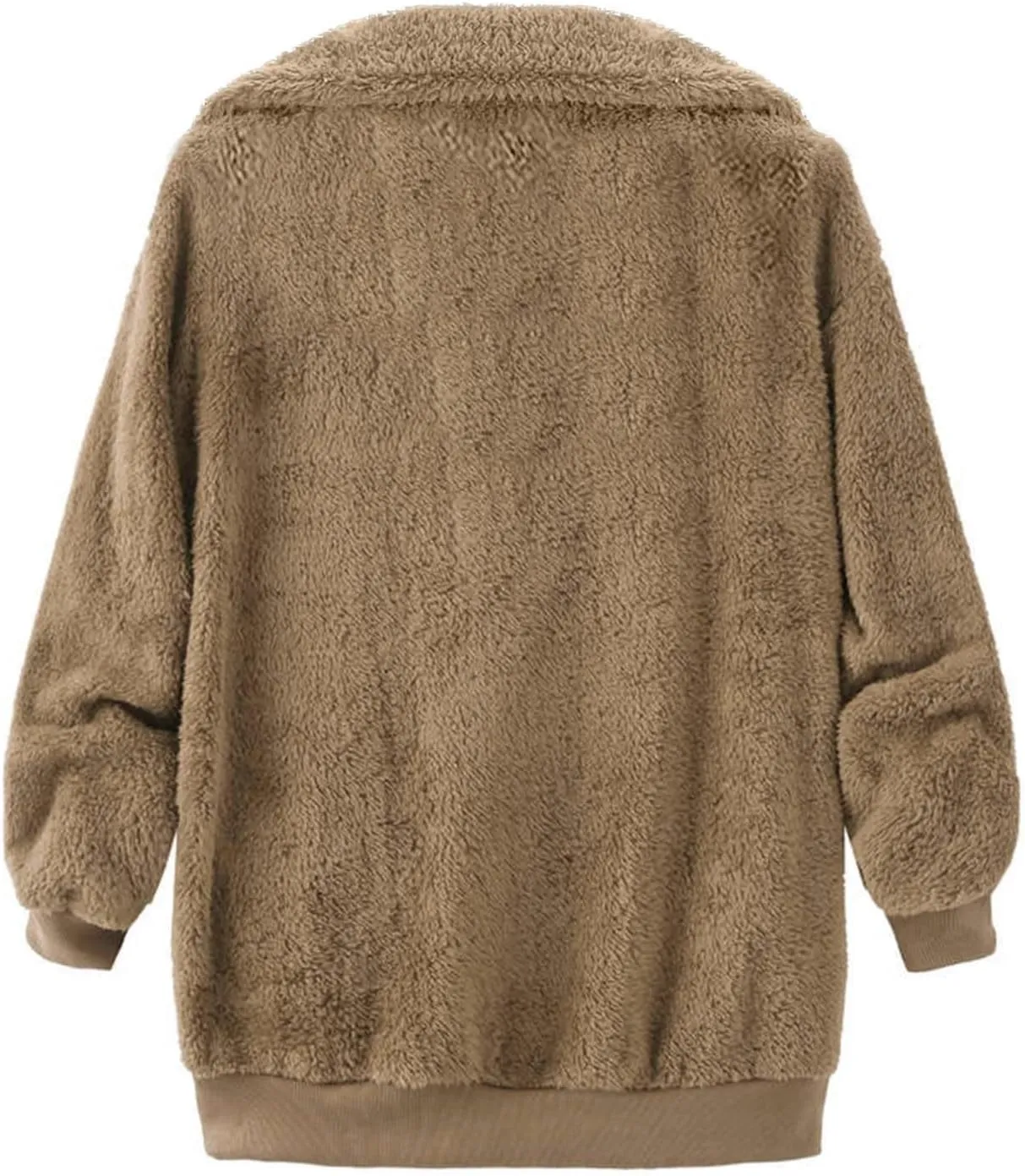 Fleece Jacket for Women Winter Warm Zip Up Stand Collar Coat Fluffy Sherpa Outerwear with Pockets