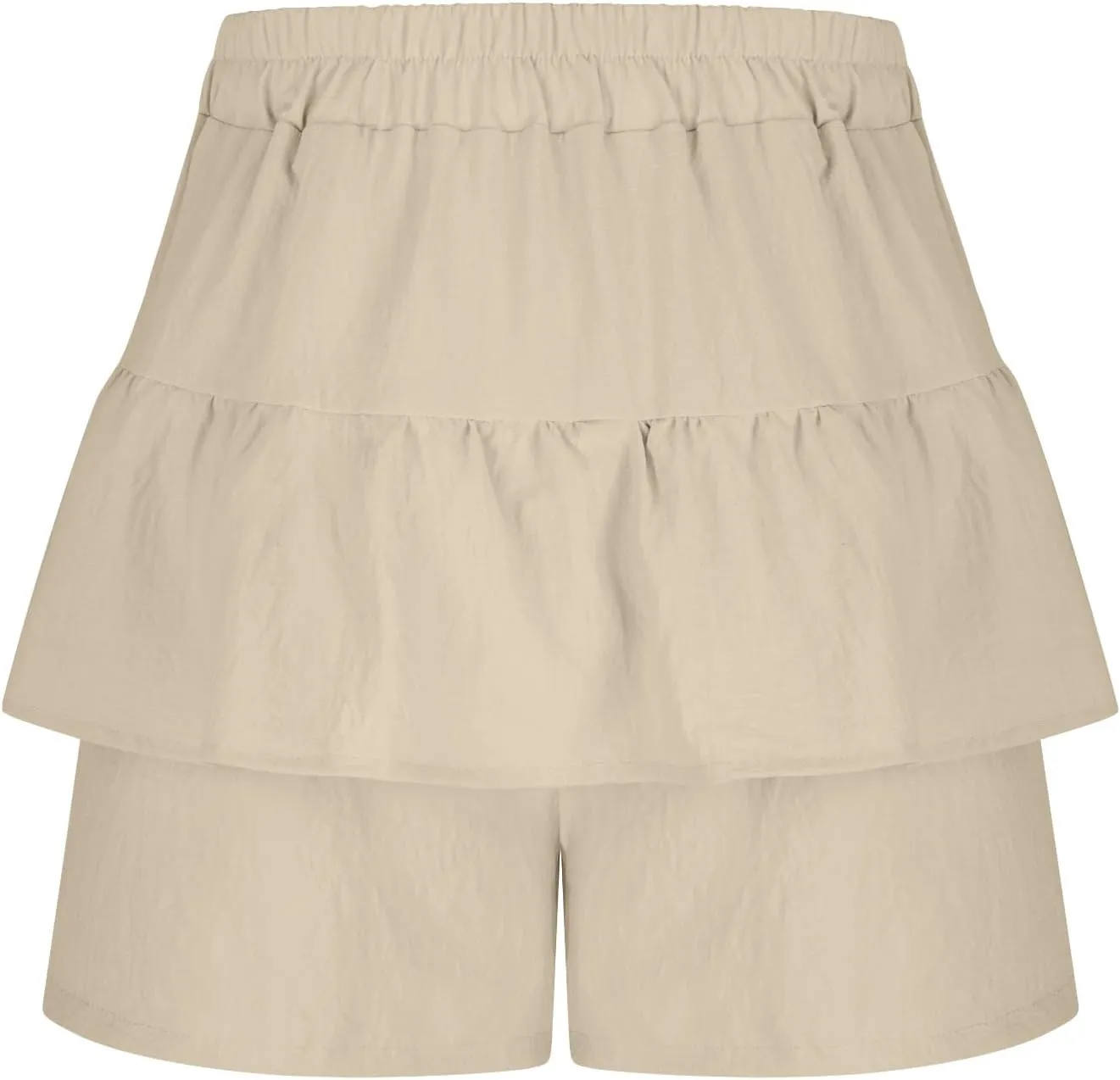 Flowy Shorts for Women Trendy Ruffle Tiered Tummy Control Mini Skirts Dressy Casual Plain High Waisted Pleated Skorts