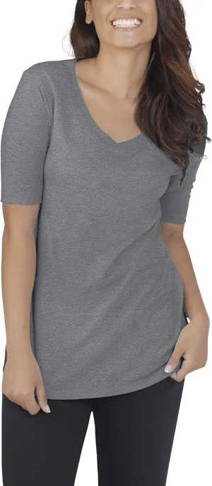 Fruit of the Loom Women's Crafted Comfort Relaxed Fit Tri-Blend Tees, Short & Long Sleeve