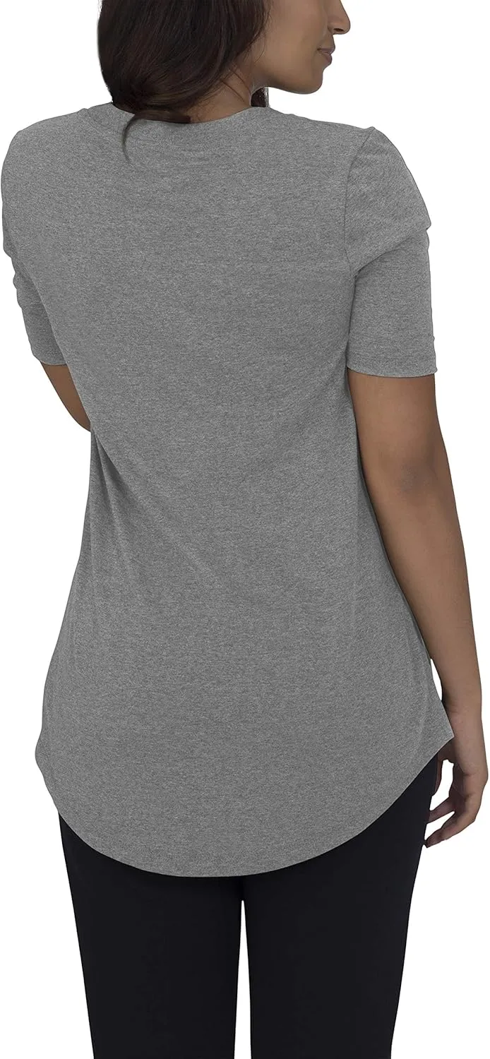 Fruit of the Loom Women's Crafted Comfort Relaxed Fit Tri-Blend Tees, Short & Long Sleeve