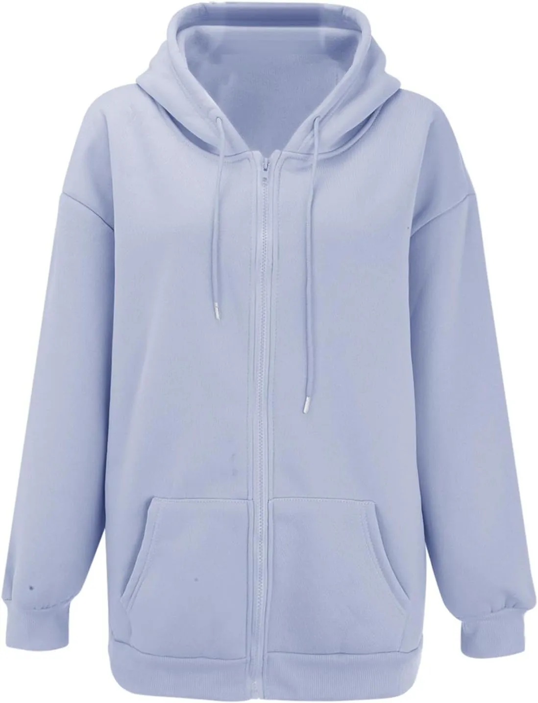 fuzzy jackets for women Women's Fall Jacket Oversized Pocket Sweatshirt Casual Drawstring Clothing Zipper