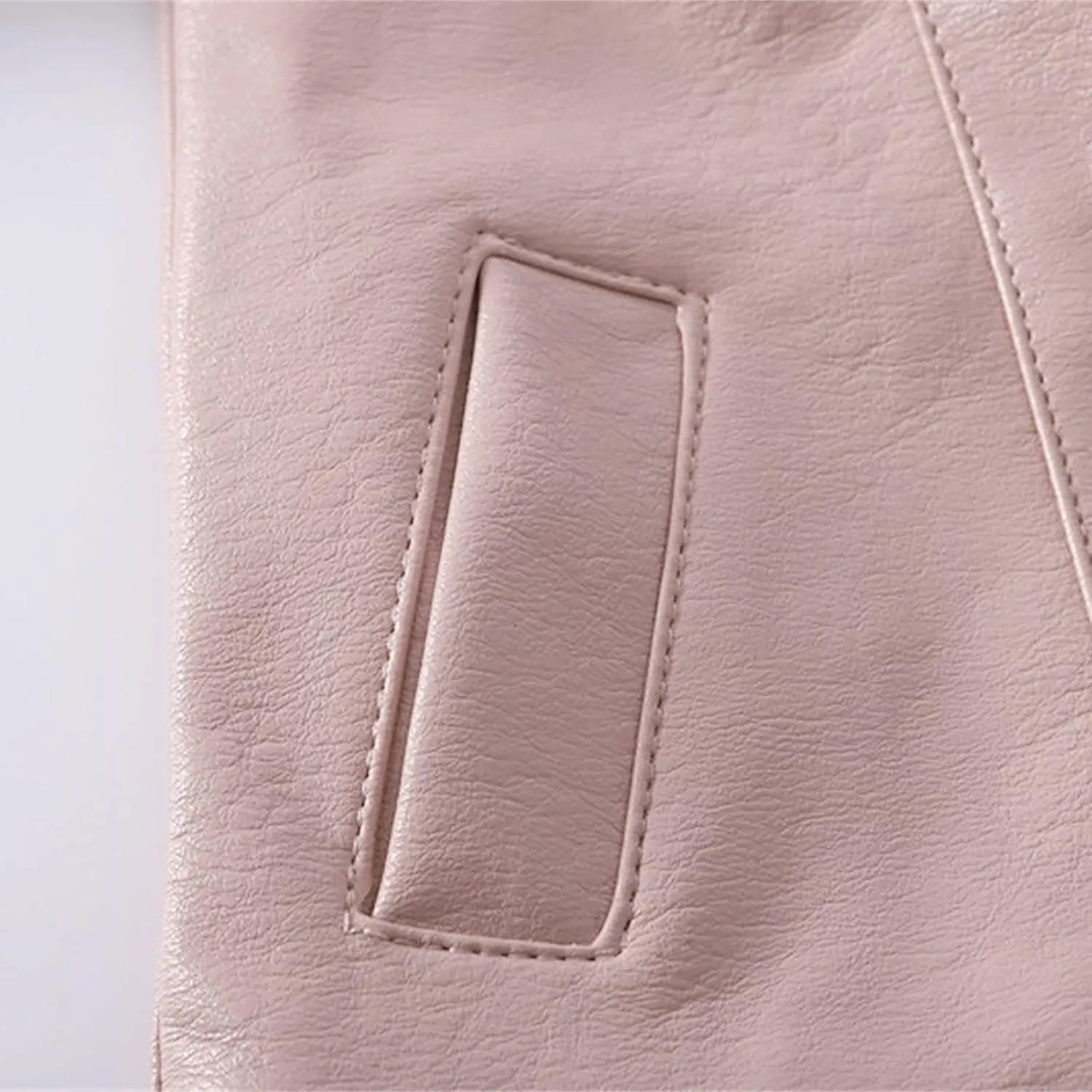 Girls Motorcycle Jackets Toddler PU Faux Leather Zipper Coat Turn-Down Collar Long Sleeve Crop Tops Fashion Outerwear