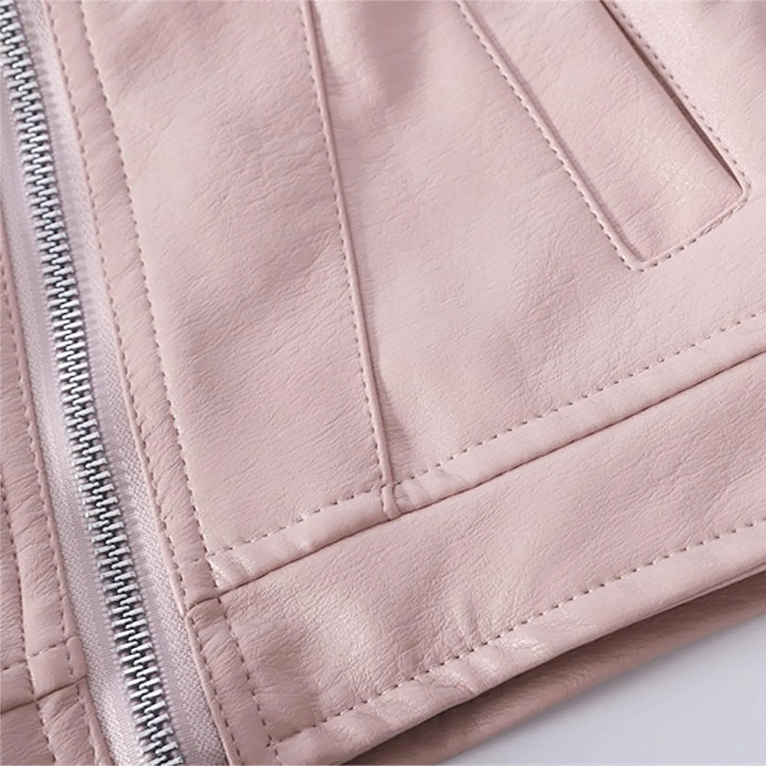 Girls Motorcycle Jackets Toddler PU Faux Leather Zipper Coat Turn-Down Collar Long Sleeve Crop Tops Fashion Outerwear