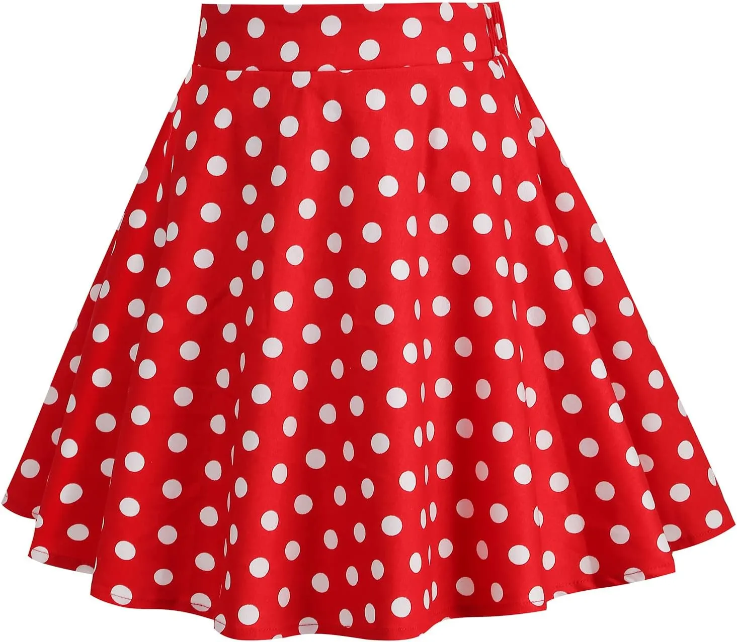 Girls Vintage Polka Dot Skirt 50s Flare A-Line Pleated 50's Full Circle Skirt 1950s Smock Waist Rockabilly Swing Party Skirts