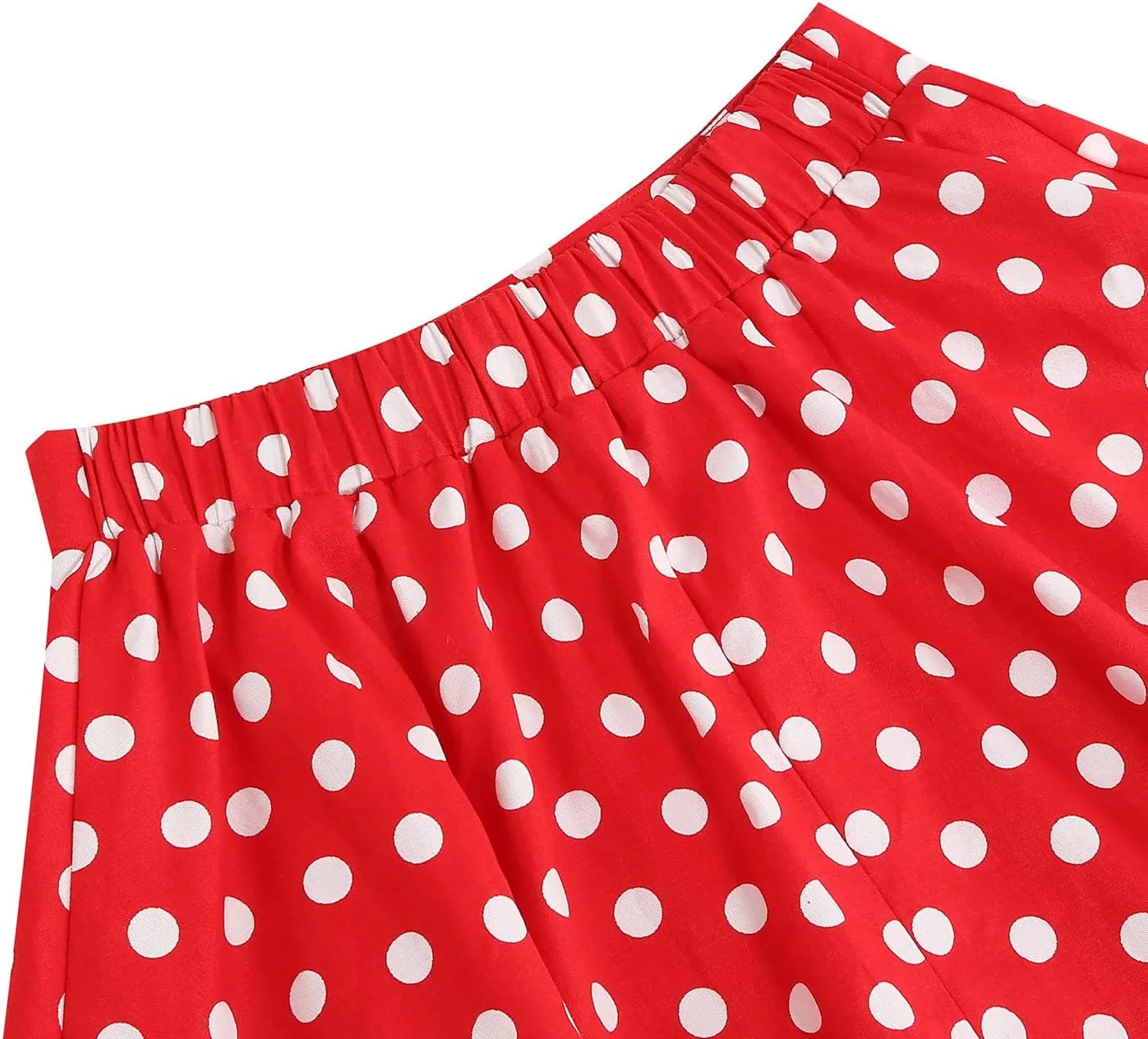 Girls Vintage Polka Dot Skirt 50s Flare A-Line Pleated 50's Full Circle Skirt 1950s Smock Waist Rockabilly Swing Party Skirts