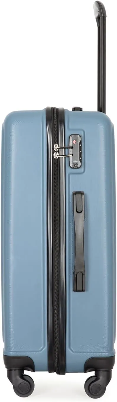 Hardshell Luggage Sets 3 Piece,Rolling Suitcases with Wheels,Travel Suitcase&Hard Shell Suitcases with Adjustable Pull Rod,Two Hooks,TSA Lock,Lightweight,Carry-On ABS (20/24/28) (Blue)