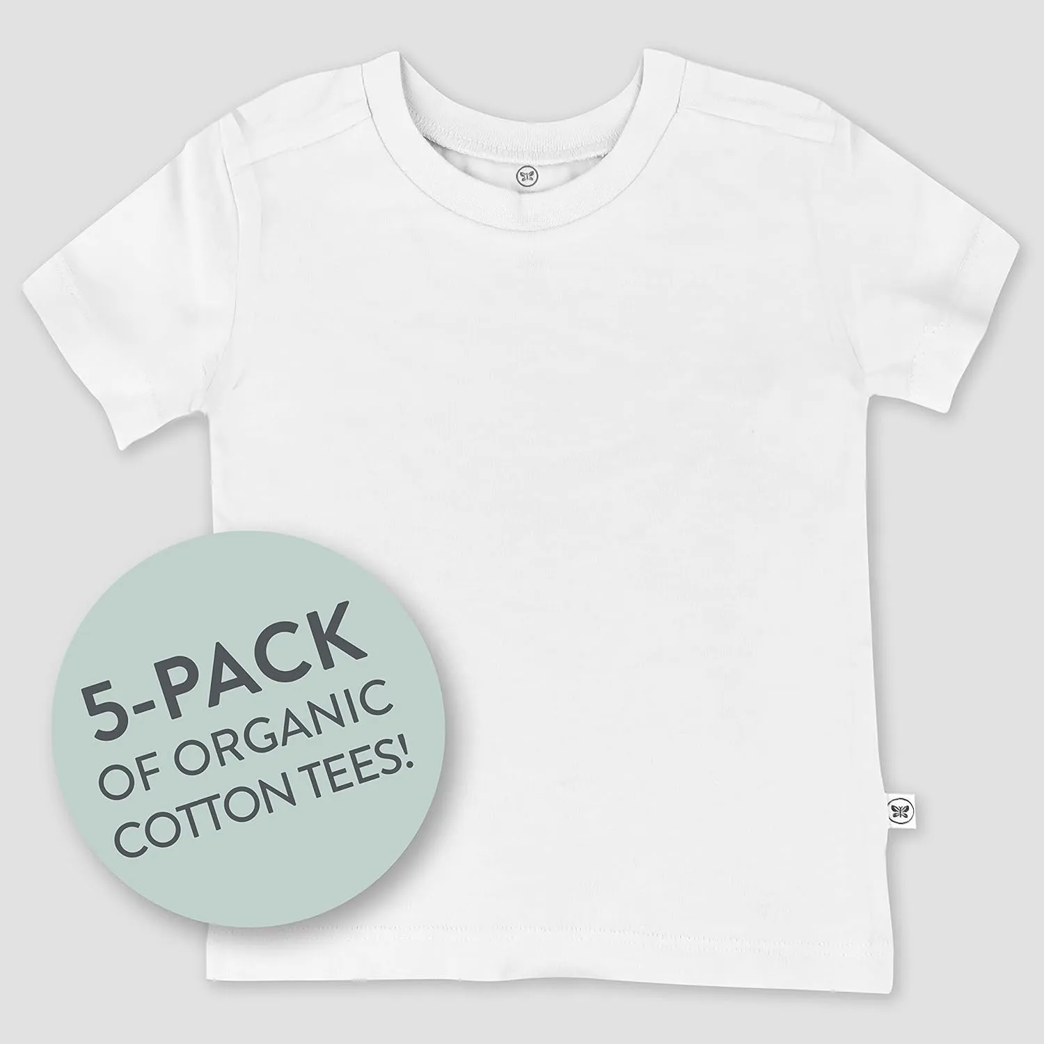 HonestBaby unisex-baby 5-pack Short Sleeve T-shirts 100% Organic Cotton