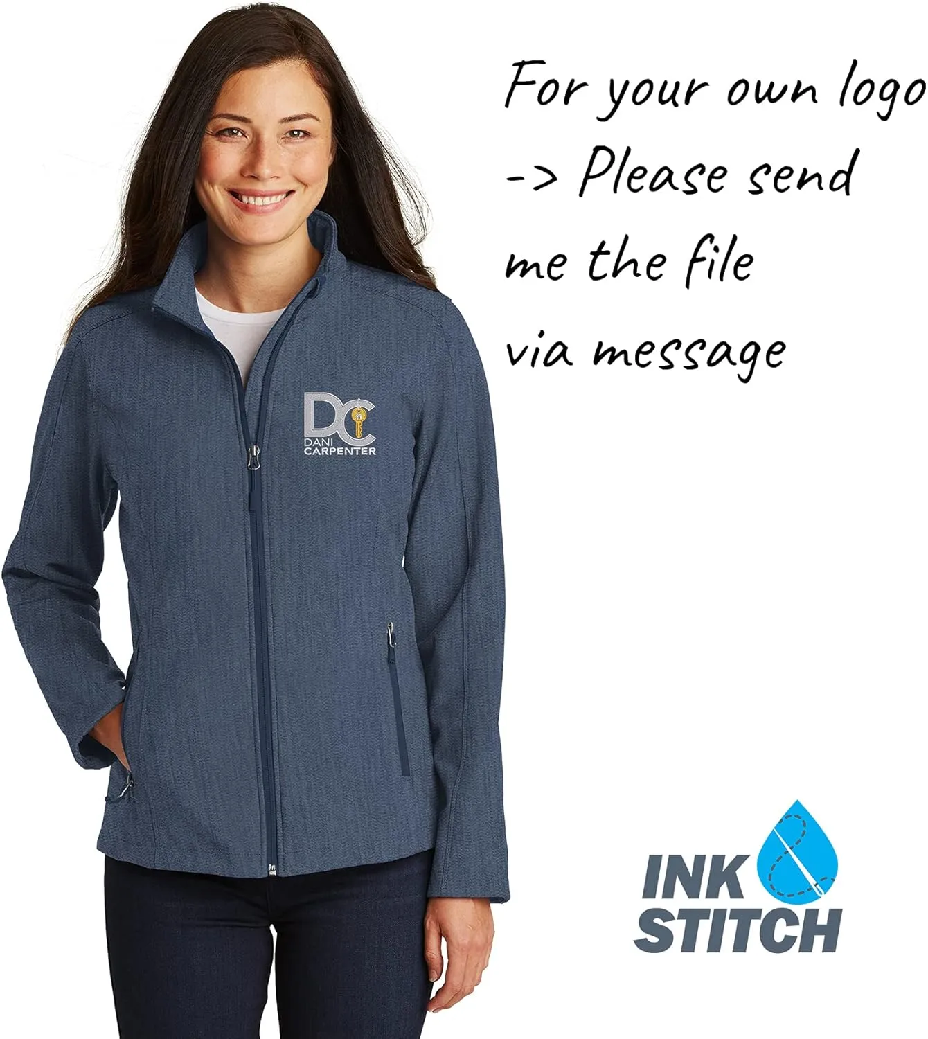 Ink Sitch Women Design your Own Custom Stitching Embroidery Core Soft Shell Jackets