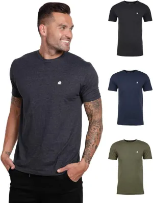 INTO THE AM Mens T Shirt with Logo - Short Sleeve Crew Neck Soft Fitted Tees S - 4XL Fresh Classic Basic Tshirts