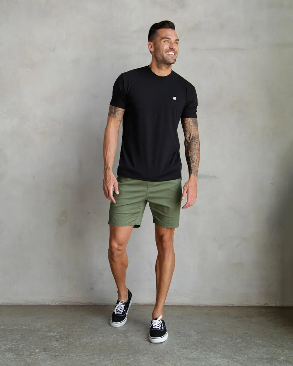 INTO THE AM Mens T Shirt with Logo - Short Sleeve Crew Neck Soft Fitted Tees S - 4XL Fresh Classic Basic Tshirts