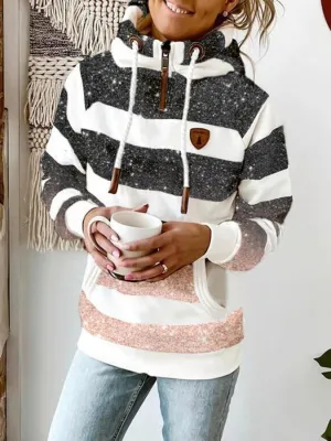 Ivyshape | Casual Striped Hoodie