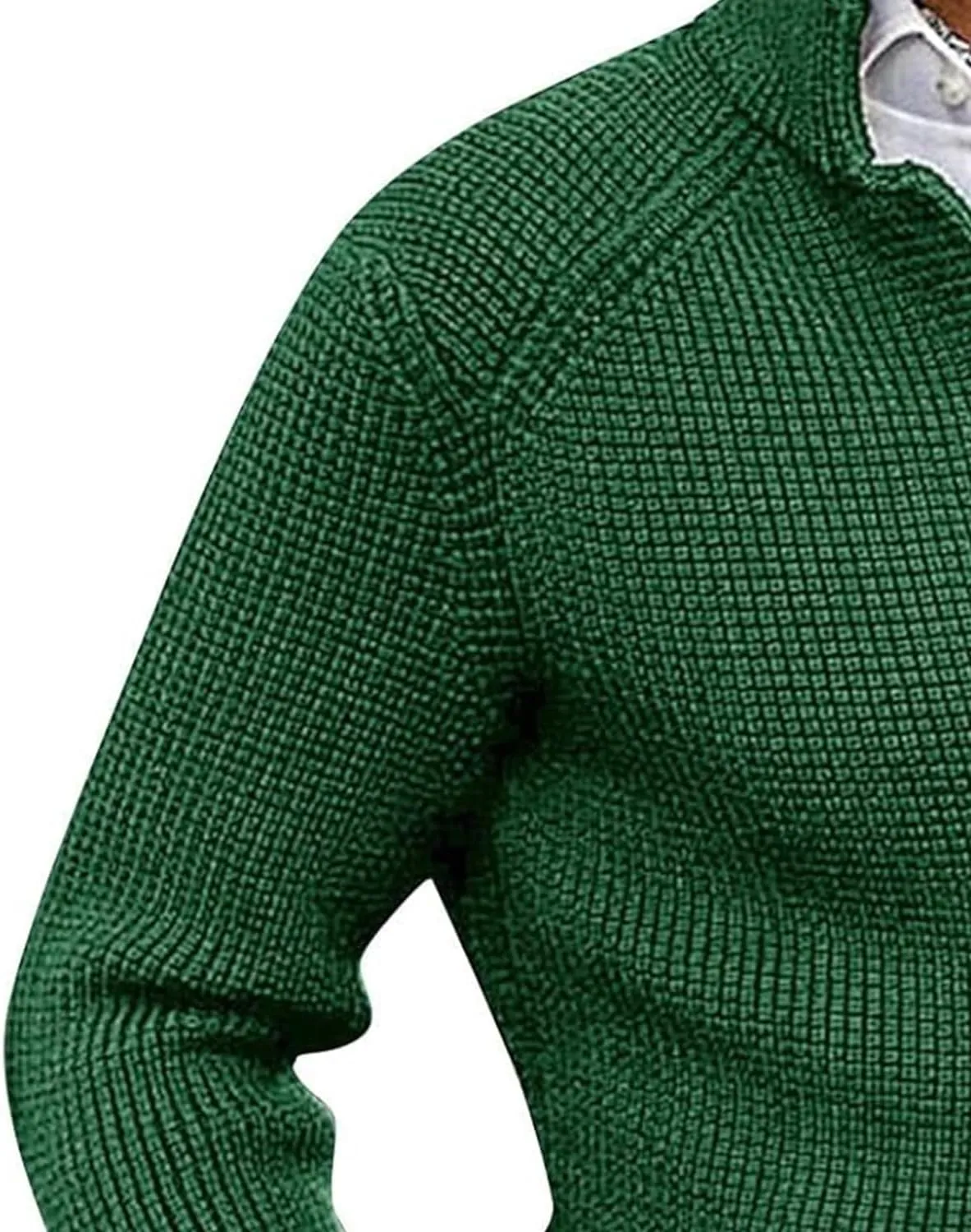 JEsilunmaMY Mens Solid Color Waffle Knit Cardigan Casual Button Up Pocket Blazer Jacket Fall Winter Slim Fit Sweater Coat