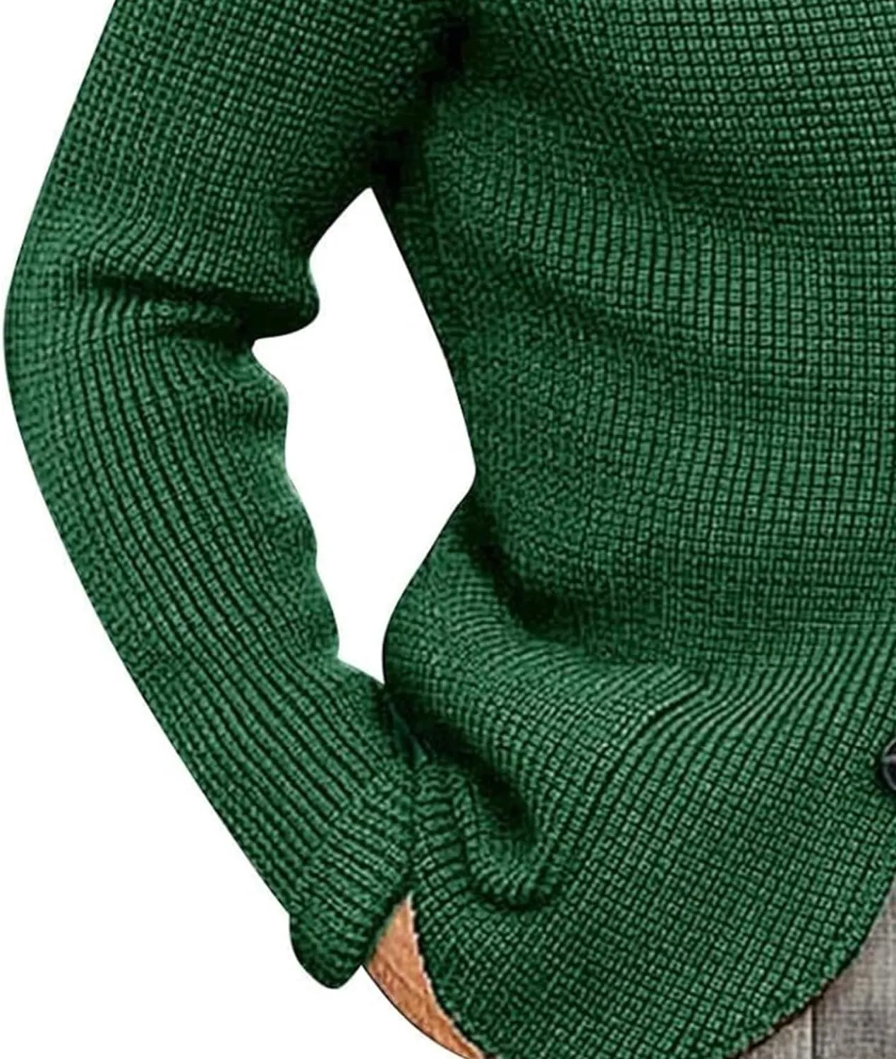 JEsilunmaMY Mens Solid Color Waffle Knit Cardigan Casual Button Up Pocket Blazer Jacket Fall Winter Slim Fit Sweater Coat