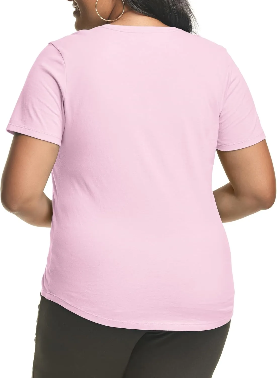 Just My Size Women's Plus-Size Short Sleeve V-Neck Tee