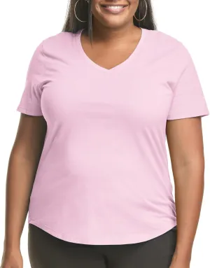 Just My Size Women's Plus-Size Short Sleeve V-Neck Tee