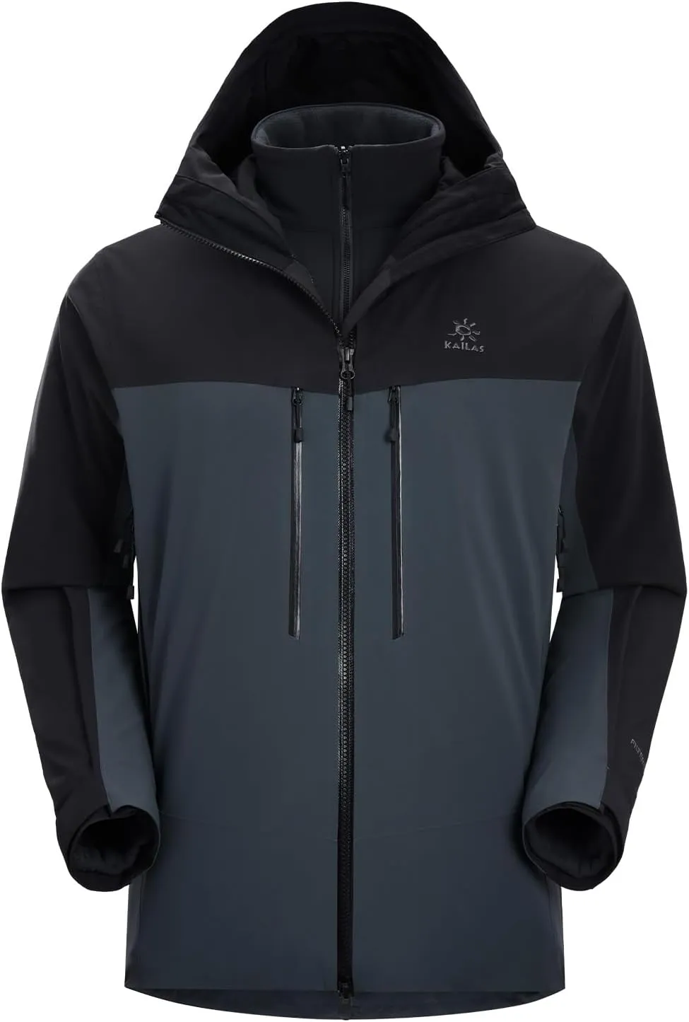 KAILAS Men's Ski Jacket Winter Coat Waterproof 3 in 1 Ski Jacket Windproof Snow Jacket Puffer Coat Down Fleece Lined
