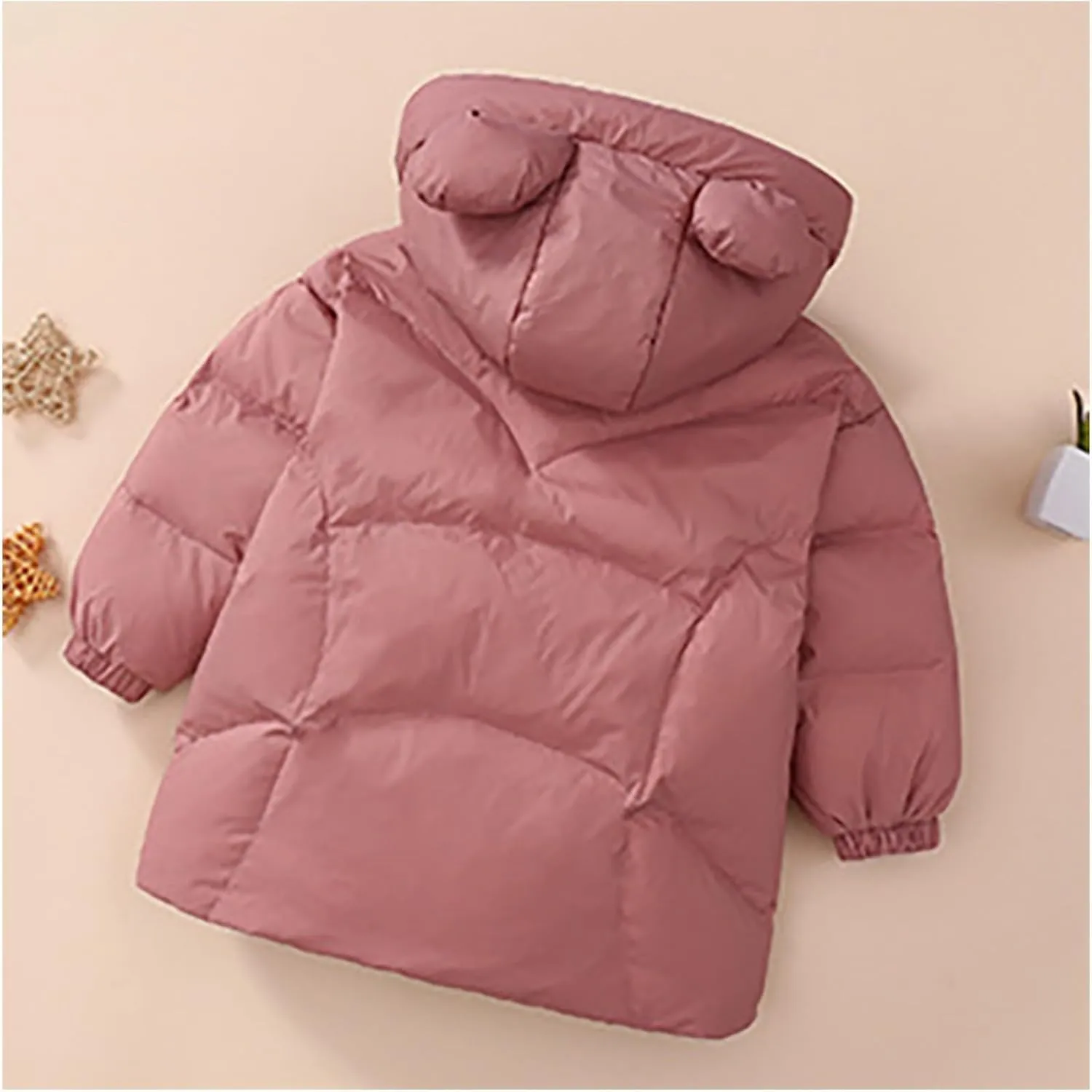 Kids Toddler Baby Girls Boys Winter Warm Thick Solid Cotton Long Sleeve Padded Jacket Coat Clothes Jacket Unlined