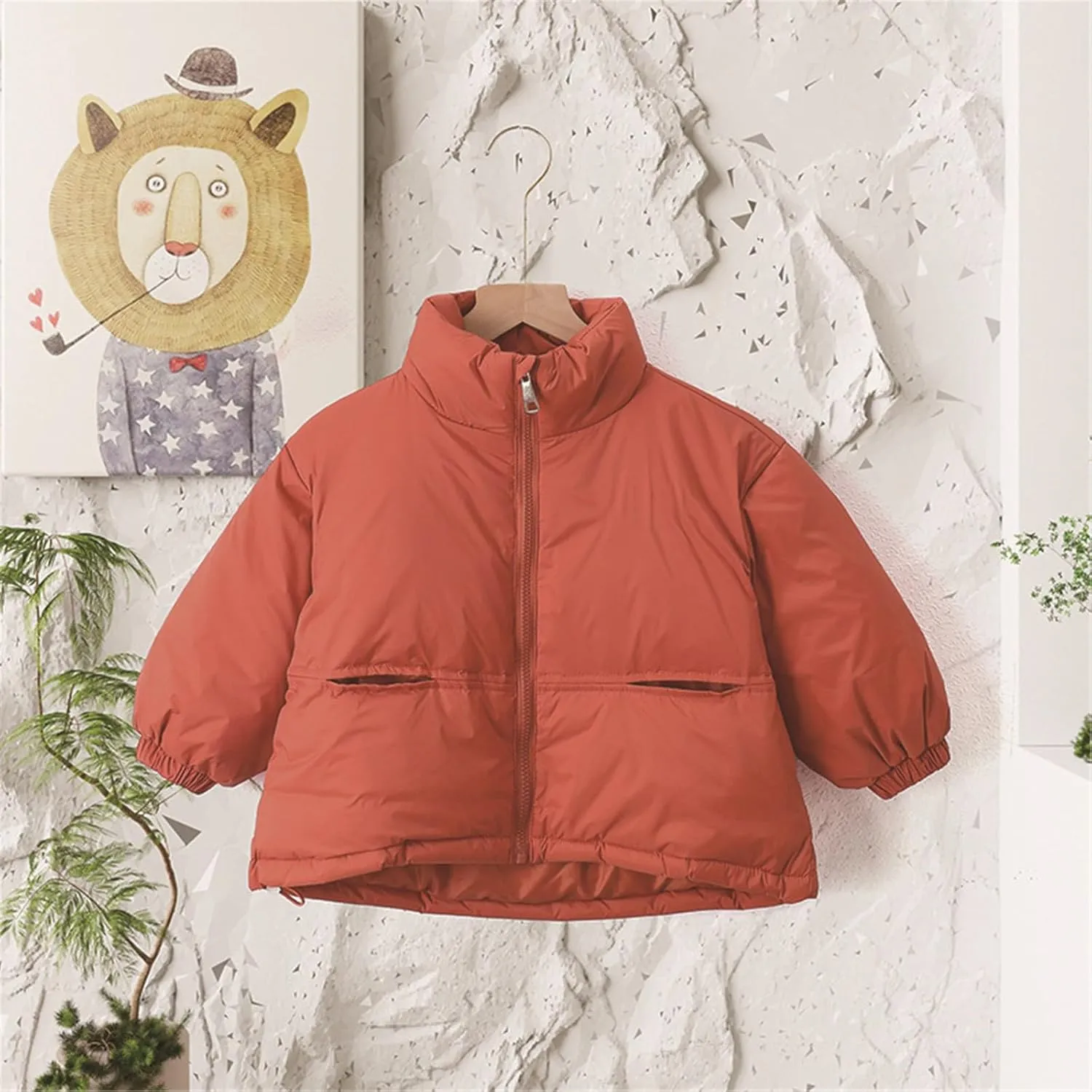 Kids Toddler Baby Girls Boys Winter Warm Thick Solid Cotton Long Sleeve Padded Jacket Coat Swallowtail Jacket