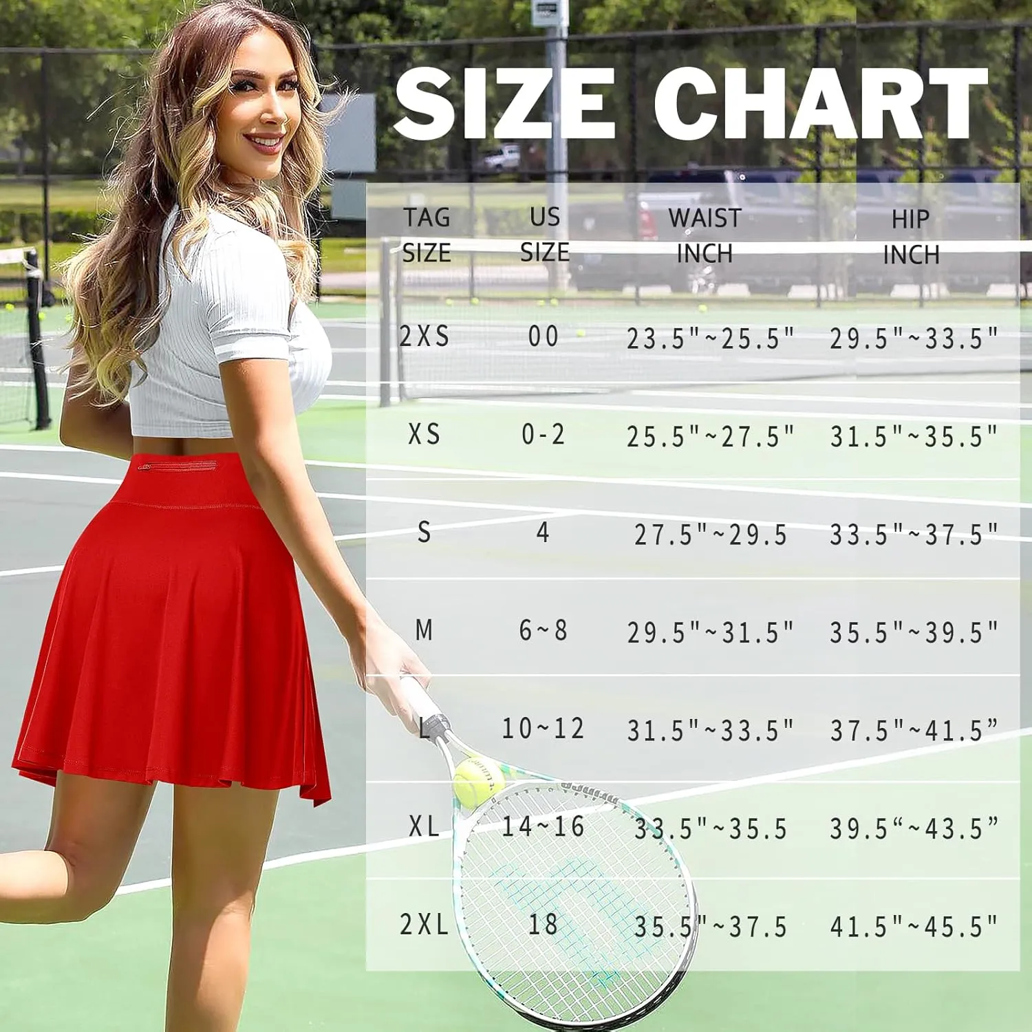 Knee Length Skorts Skirts for Women with Shorts High Waisted 20" Tennis Skirts Athletic Golf Skirt Workout Skort with Pockets