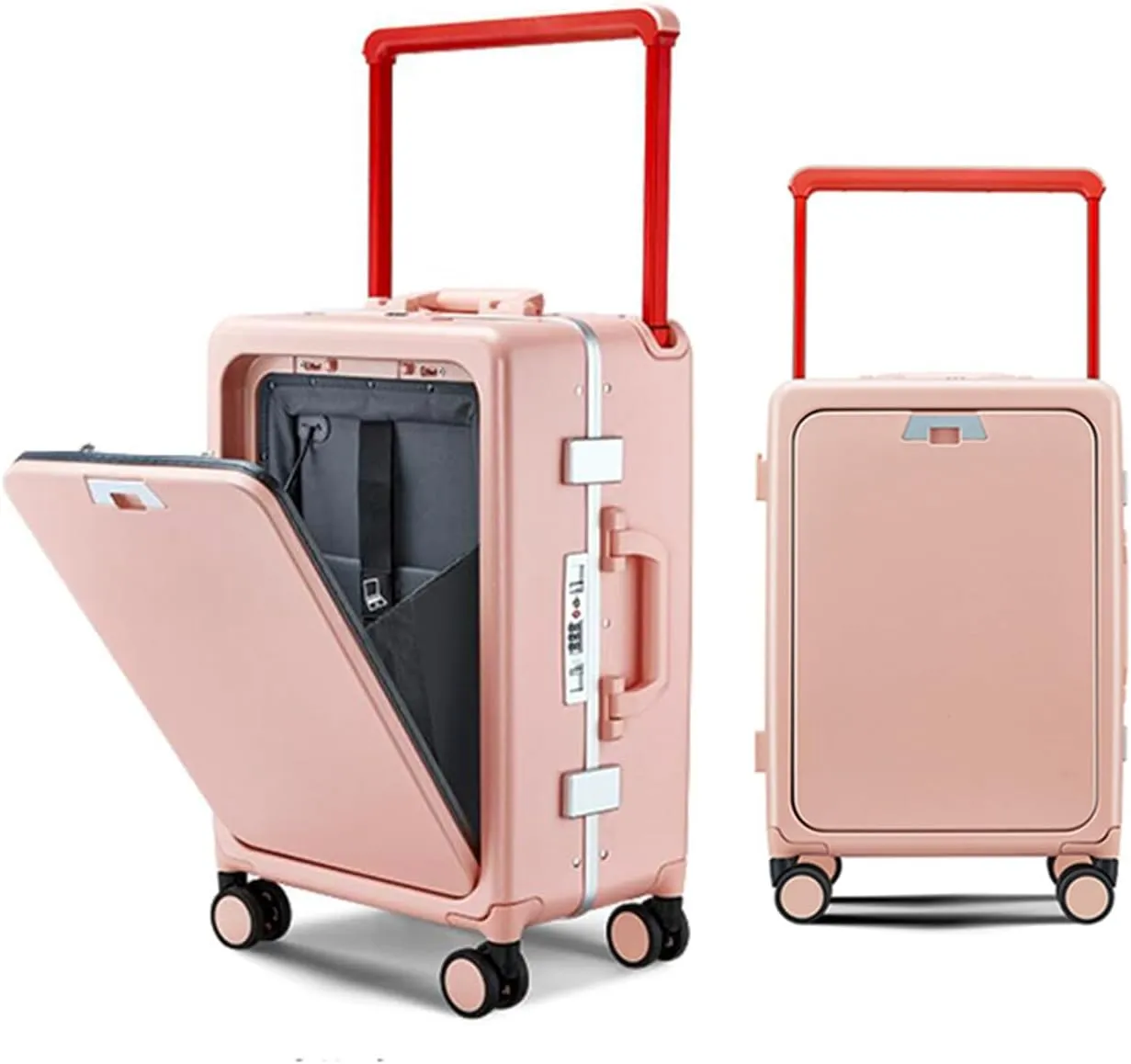 Large 24-Inch Hard Shell Suitcase with Wheels and Wide Handle - Purple Carry-On Luggage(Pink,24in)