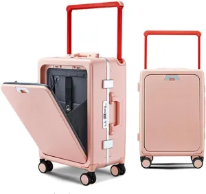 Large 24-Inch Hard Shell Suitcase with Wheels and Wide Handle - Purple Carry-On Luggage(Pink,24in)