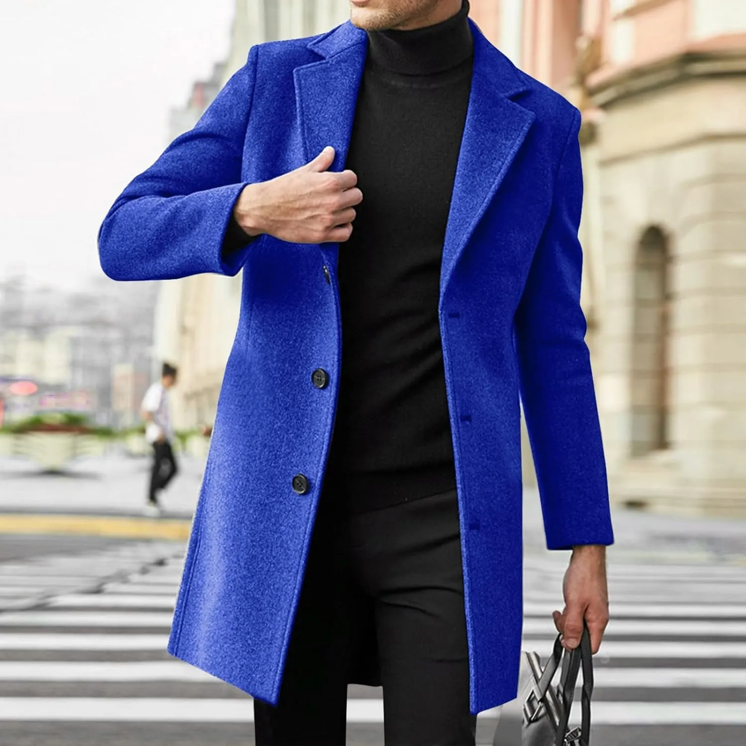 LCMTWX Men's Winter Thickened Warm Coats Leisure Plus Size Hat Zip Pocket Cotton-Padded Warm Soft Hooded Jacket Coats