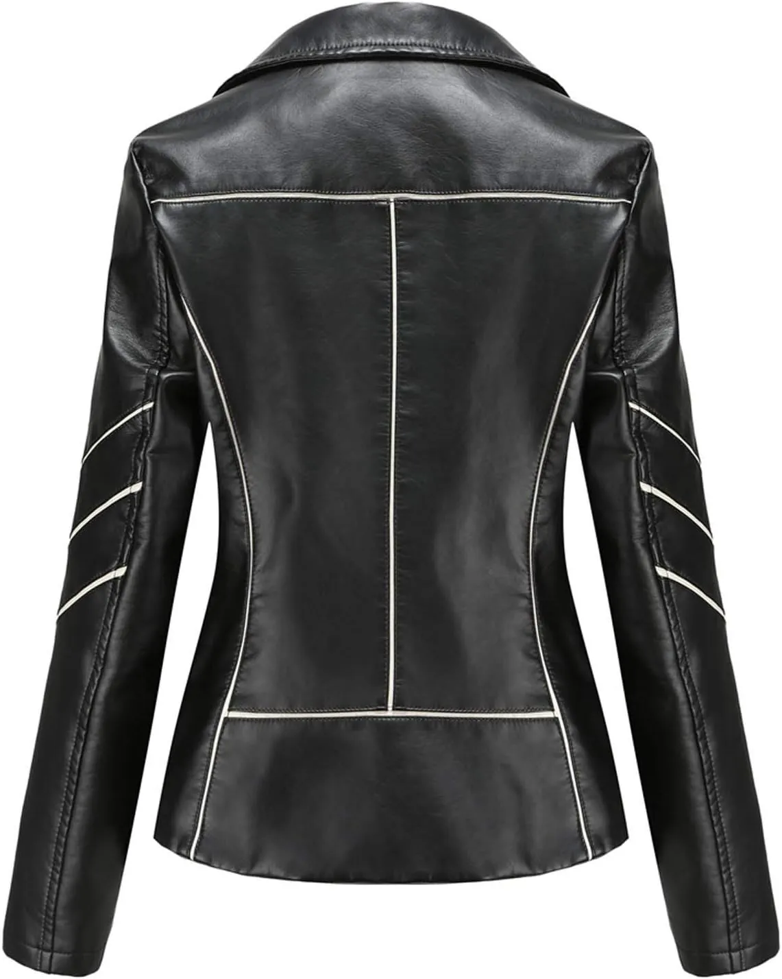 LCMTWX Womens Jacket Solid Full Zip Snap Stand Collar Long Sleeve Cardigan Slim Jacket Coat for Vacation Motorcycle Red