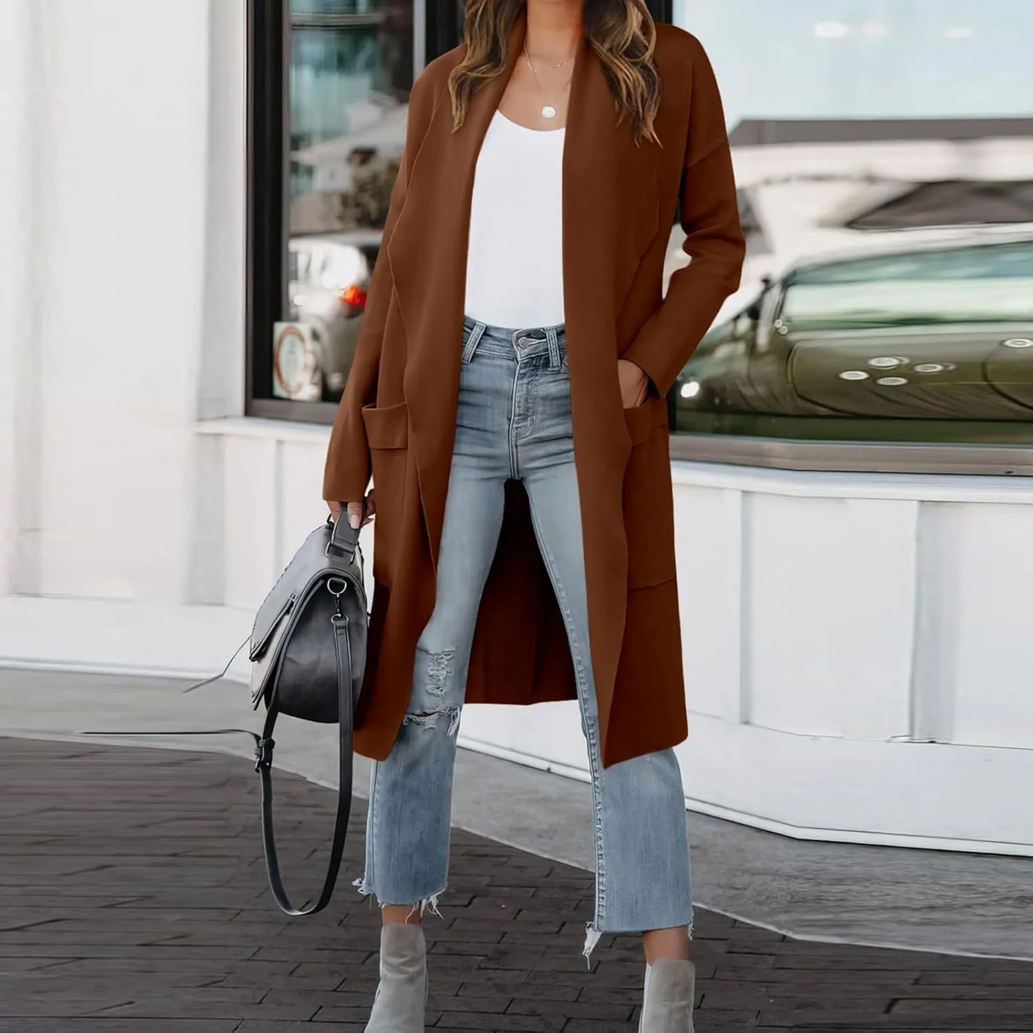 LCMTWX Women's Winter Coats Casual Suit Collar Printed Pocket Jacket Womens Trench Coat Women's Trench Coats Coat for