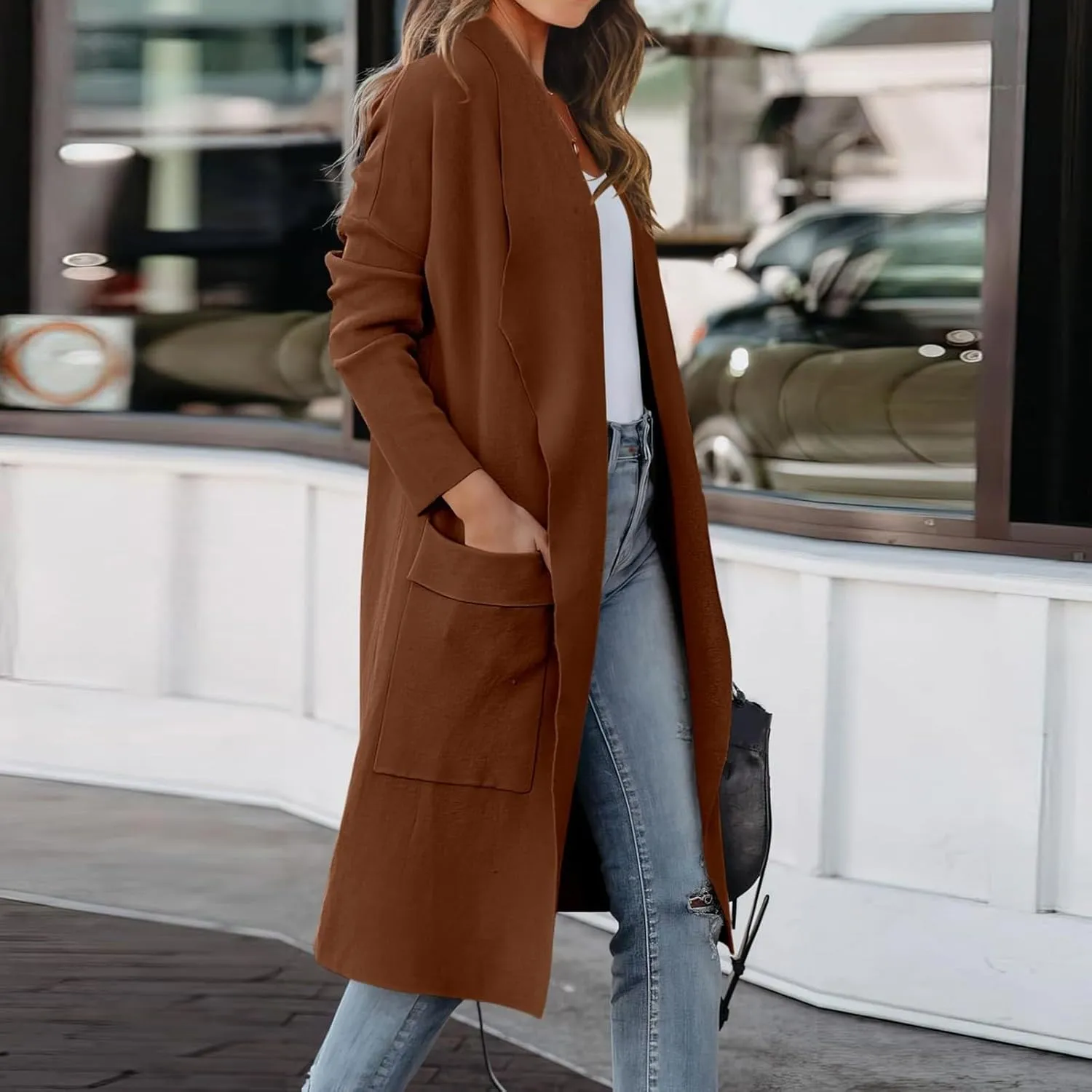 LCMTWX Women's Winter Coats Casual Suit Collar Printed Pocket Jacket Womens Trench Coat Women's Trench Coats Coat for