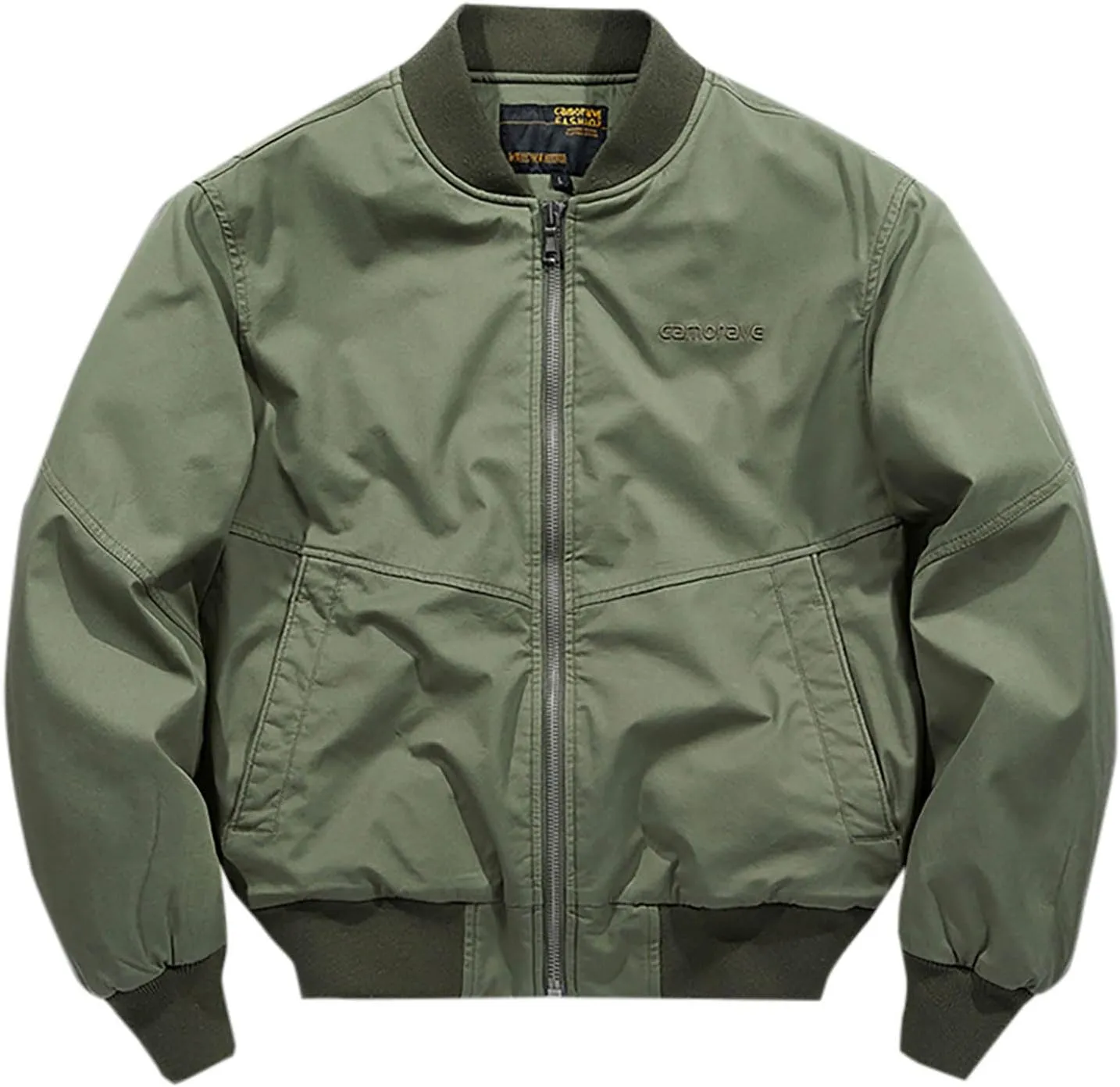lcziwo Men's Bomber Jacket Winter Warm Zipper Coat Casual Fall Winter Fleece Military Jackets Cotton Padded Outwear
