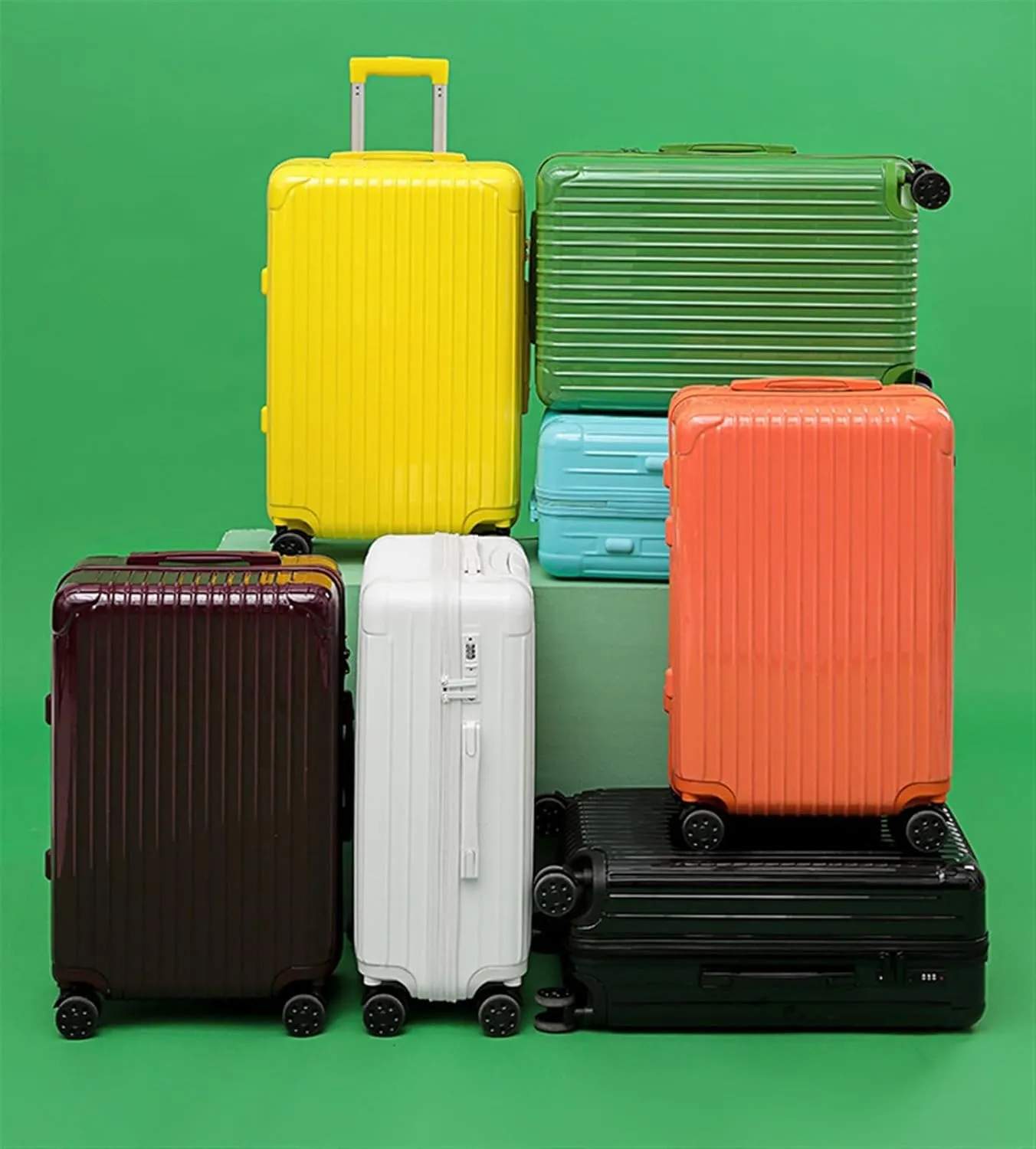 Light Suitcase Hard Shell ABS Suitcase With Double Spinner Wheels, Lightweight Rolling Luggage With Lock Wheeled Luggage (Color : C, Size : 20in)