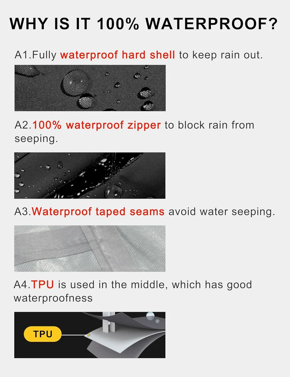 Little Donkey Andy Men's Rain Hiking Jackets Waterproof Windproof Breathable Shell Coats Travel Fishing