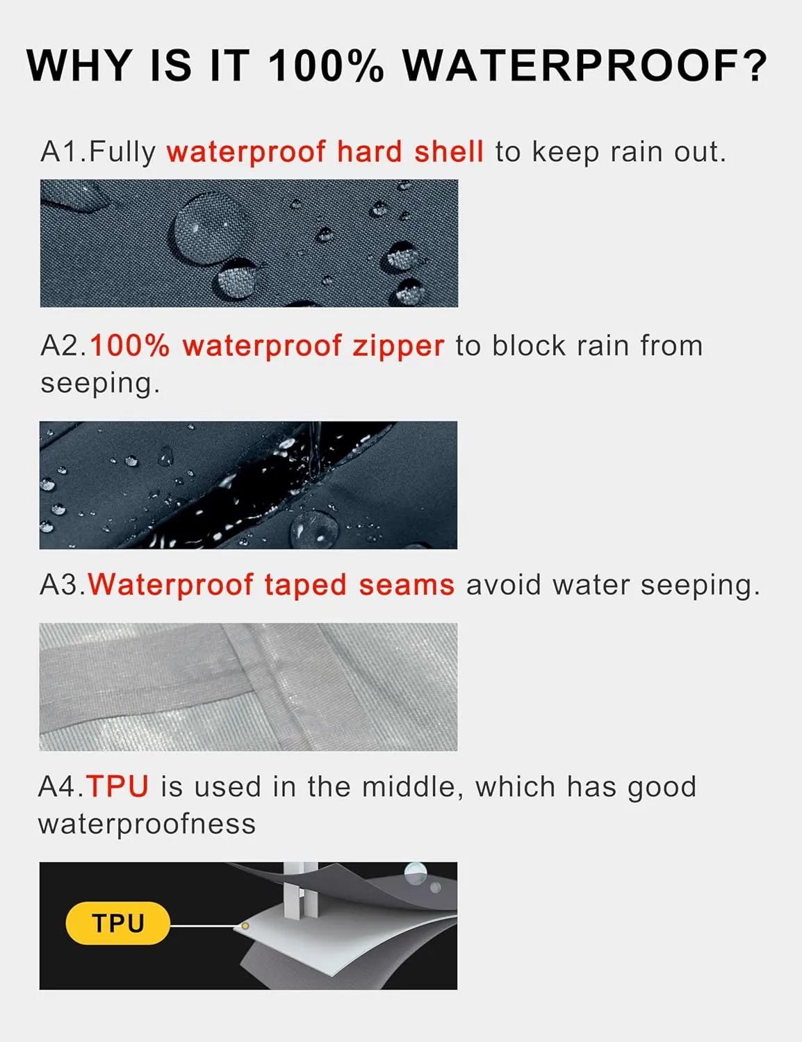 Little Donkey Andy Men's Rain Hiking Jackets Waterproof Windproof Breathable Shell Coats Travel Fishing