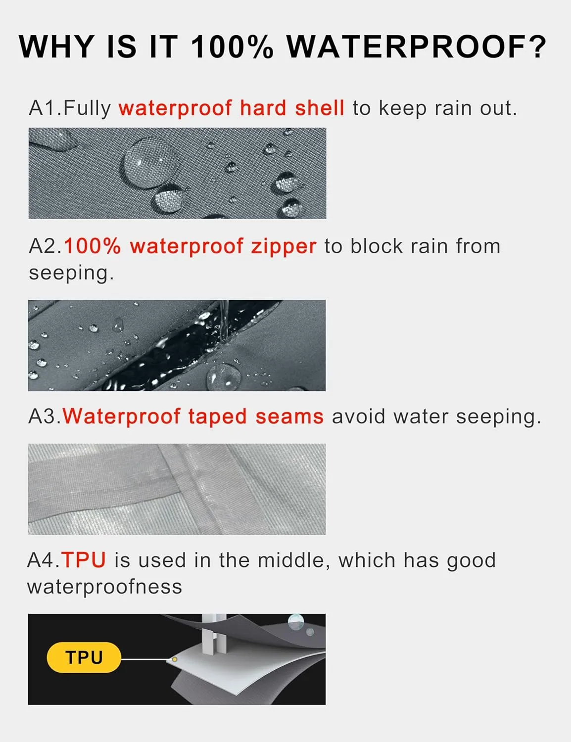 Little Donkey Andy Men's Rain Hiking Jackets Waterproof Windproof Breathable Shell Coats Travel Fishing