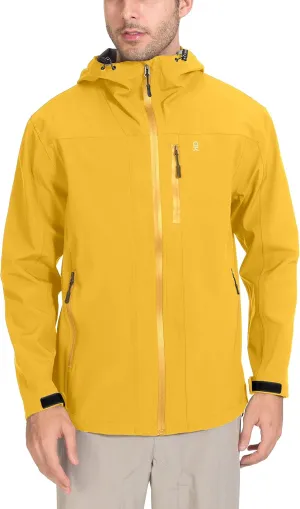 Little Donkey Andy Men's Rain Hiking Jackets Waterproof Windproof Breathable Shell Coats Travel Fishing