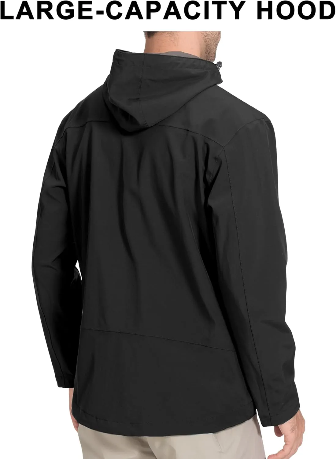 Little Donkey Andy Men's Rain Hiking Jackets Waterproof Windproof Breathable Shell Coats Travel Fishing