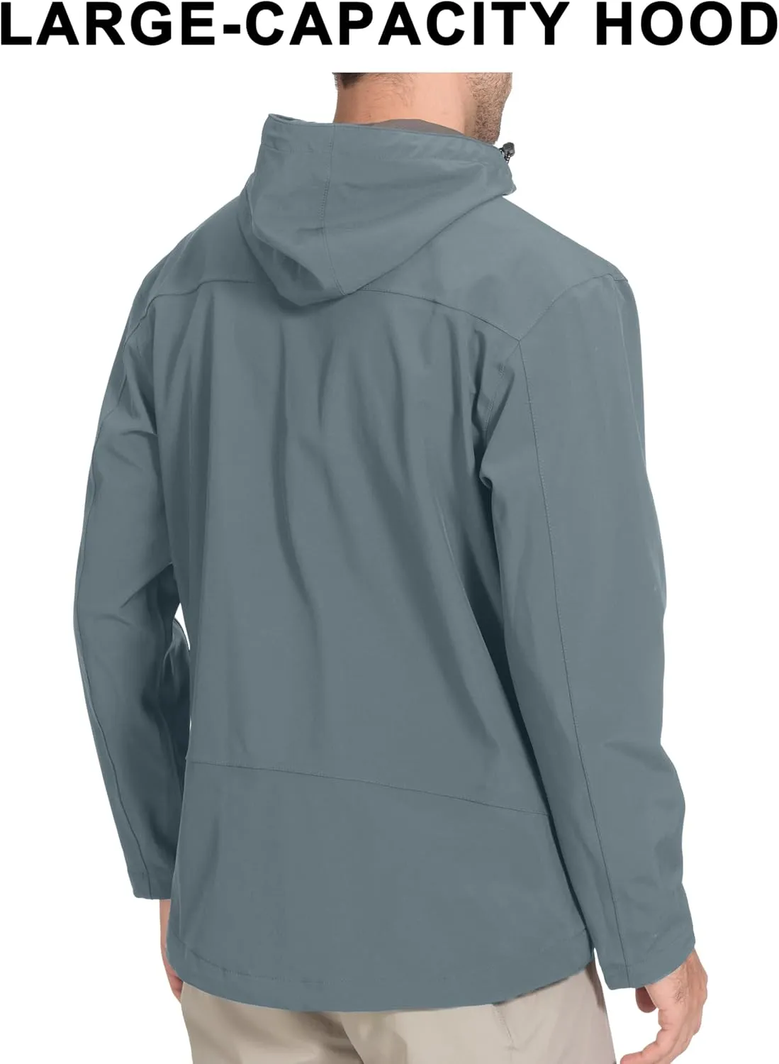 Little Donkey Andy Men's Rain Hiking Jackets Waterproof Windproof Breathable Shell Coats Travel Fishing