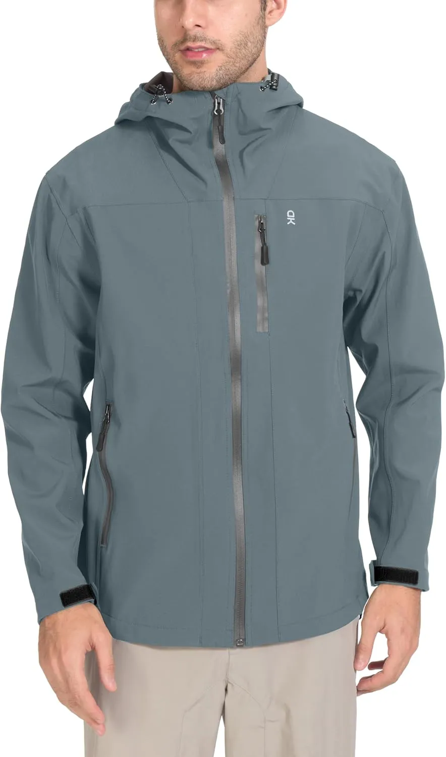 Little Donkey Andy Men's Rain Hiking Jackets Waterproof Windproof Breathable Shell Coats Travel Fishing