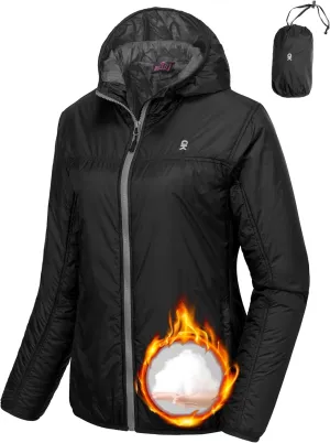 Little Donkey Andy Women's Packable Lightweight Running Jacket Water Resistant Hooded Windbreaker for Hiking Cycling Camping