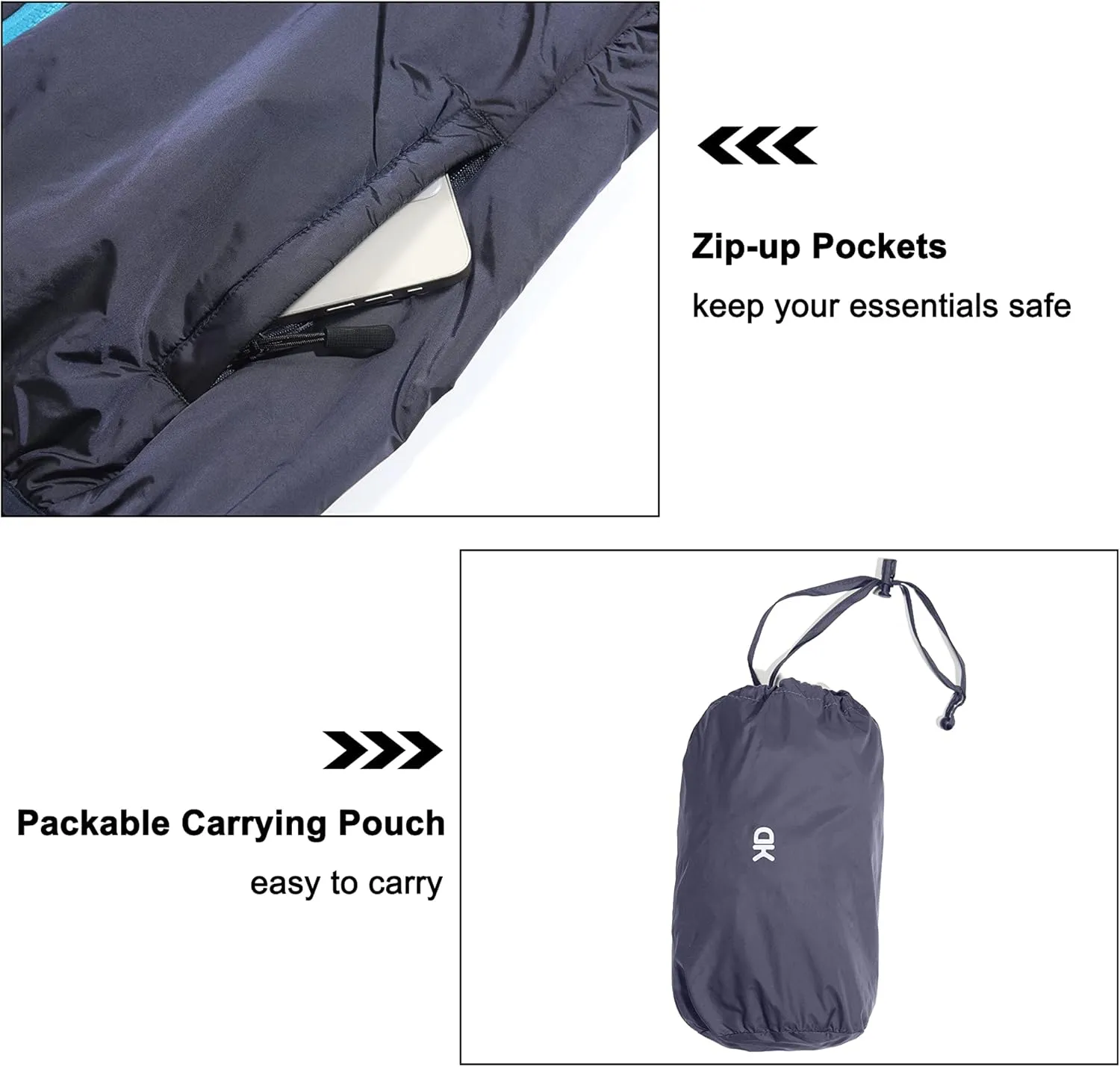 Little Donkey Andy Women's Packable Lightweight Running Jacket Water Resistant Hooded Windbreaker for Hiking Cycling Camping